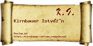 Kirnbauer István névjegykártya